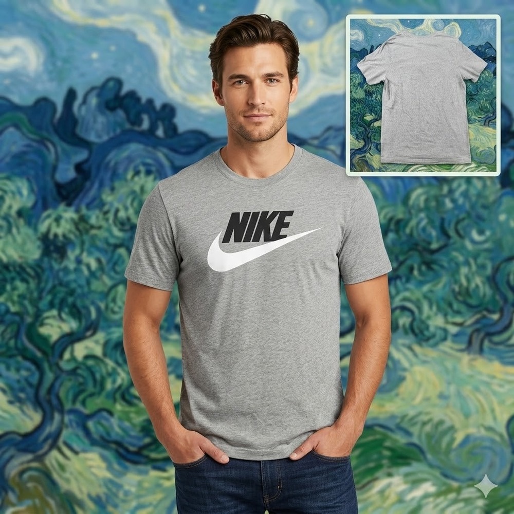 Nike Mens Sportswear Futura Icon Tee Gray Swoosh T-Shirt AR5004-063 Size M‎